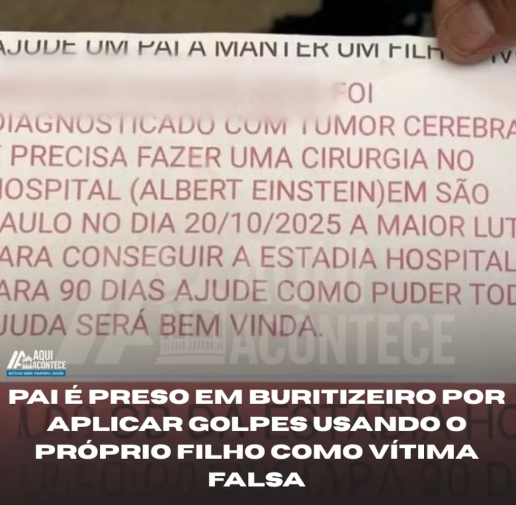 Homem é preso em Buritizeiro por aplicar golpes usando o próprio filho em falso esquema de doações Homem é preso em Buritizeiro por aplicar golpes usando o próprio filho em falso esquema de doações
