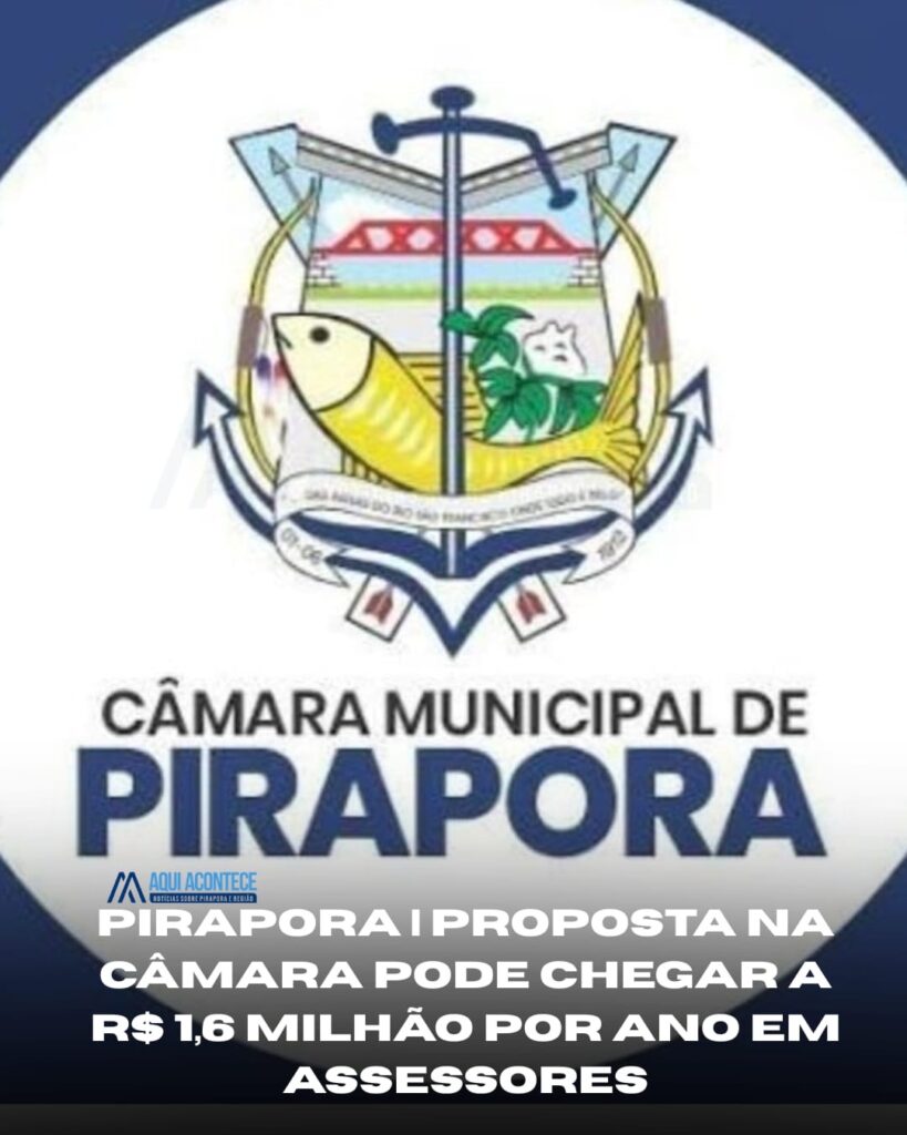 Câmara Municipal de Pirapora propõe novo modelo de assessores com teto de até R$ 8 mil por gabinete e impacto pode ultrapassar R$ 2 milhões por ano