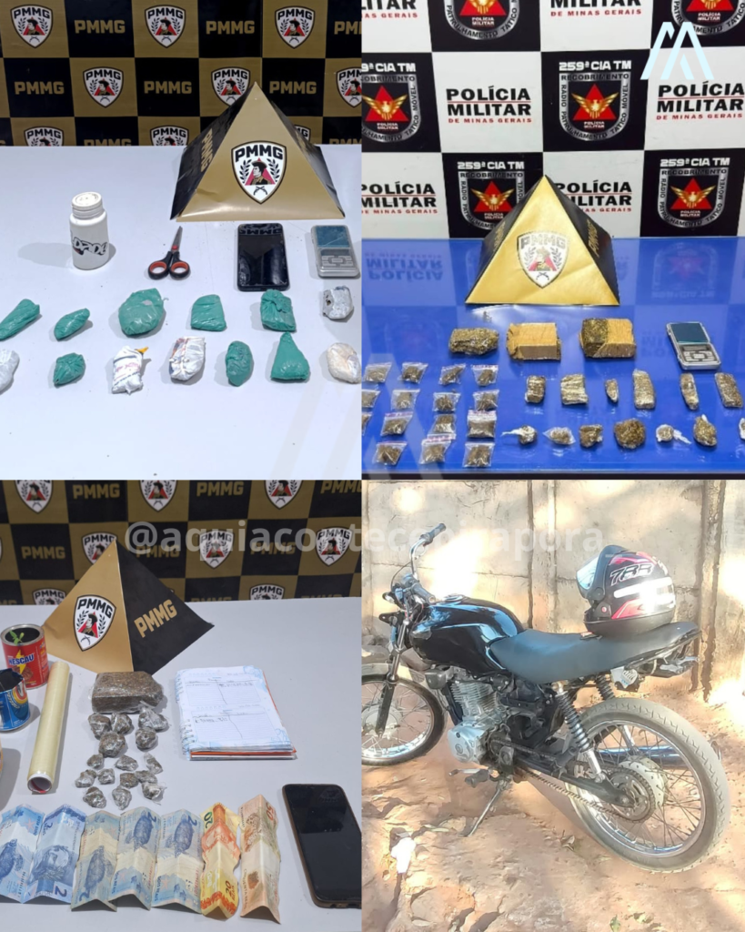 Polícia Militar prende seis pessoas e apreende drogas em ações contra o tráfico em Pirapora e Buritizeiro